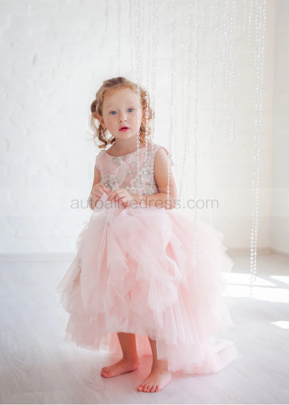 Blush Pink Tulle Flower Girl Dress Photoshoot Dress